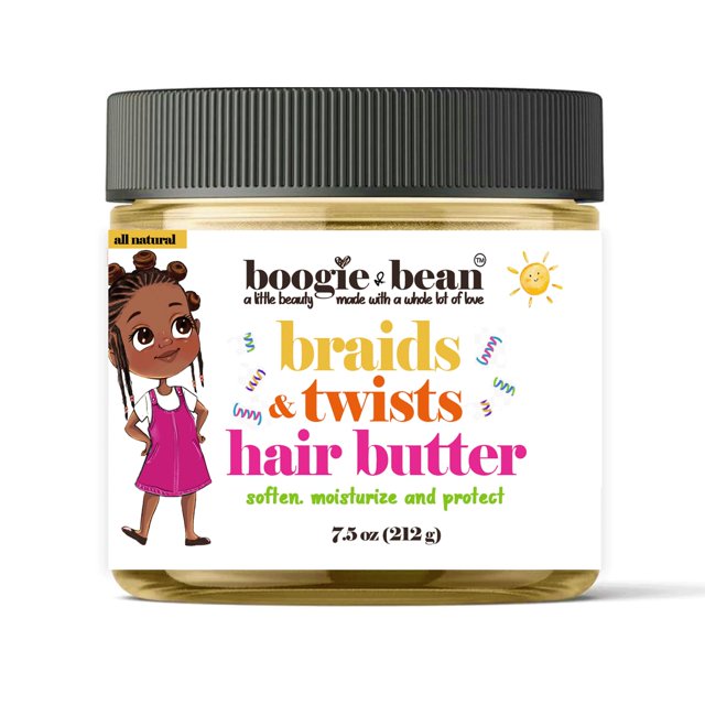 Mantequilla para el cabello trenzado para niños Crema hidratante natural para el cabello trenzado Giros y productos para el cabello rizado para niños negros Productos para el cabello de bebés y niños