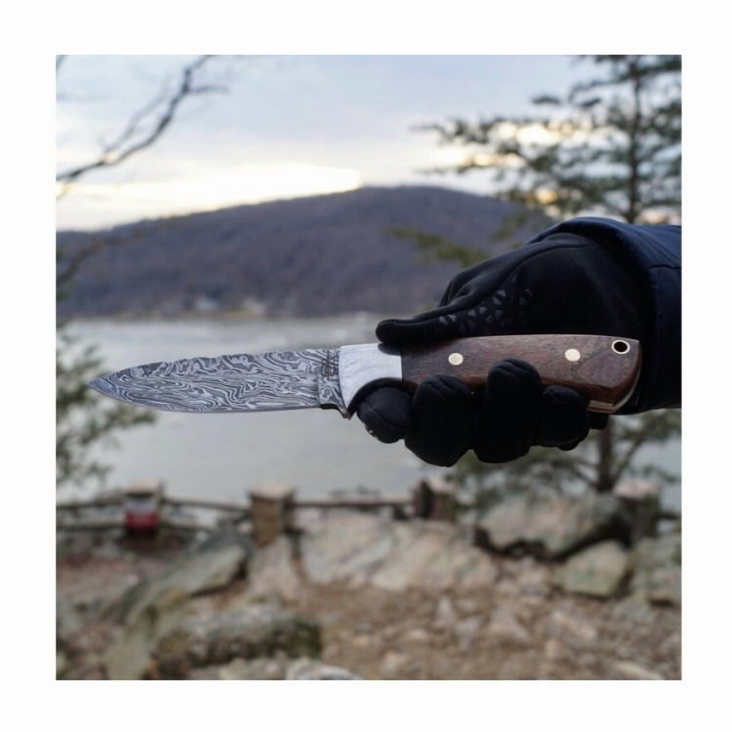 BNB Knives Drop Point Classic Utility Hunter Knife and Paracord Bracelet