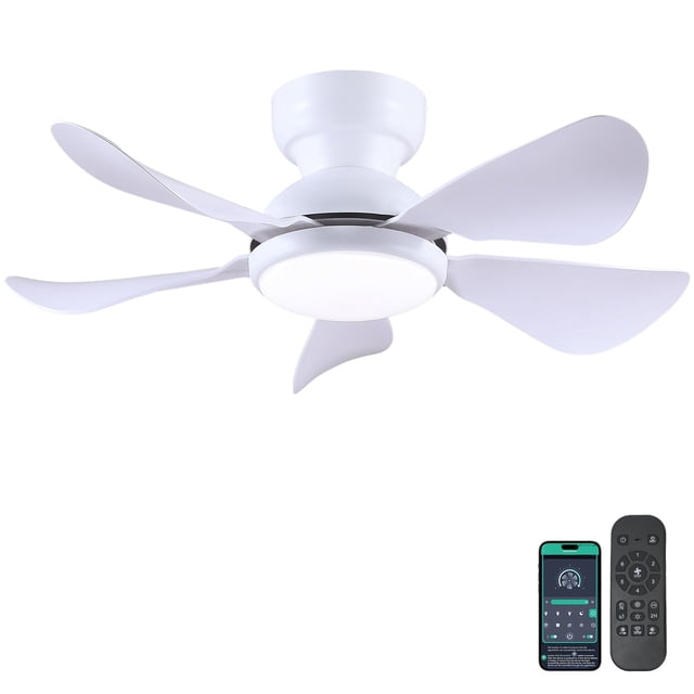 Ventilador de techo Kviflon de 81 cm con luz y mando a distancia de 6 velocidades