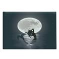 thumbnail image 1 of Underwater Cutting Board, Mermaid Singing at Night Silhouette Full Moon Rays Mythical Ornament Art Print, Decorative Tempered Glass Cutting and Serving Board, Large Size, Black Grey, by Ambesonne, 1 of 1