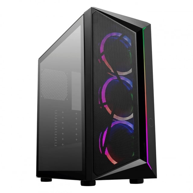 Gabinete Cooler Master MASTERBOX CMP510 Negro Media Torre Vidrio Templado ARGB 3X120 CP510-KGNN-S00