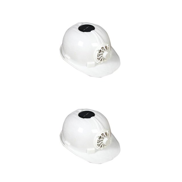 Monstrate Sombrero de ventilador con panel solar policristalino para una comodidad duradera Protección para la cabeza Casco de seguridad blanco tapa de ventilador solar 2Conjunto