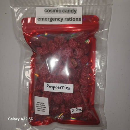 Freeze Dried Raspberries Whole Bright Red 2.0 oz Bag