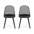 thumbnail image 1 of Christopher Knight Home 312476 Chaise de Salle à Manger d'Extérieur Delora (Ensemble de 2), Noir, 1 of 9