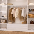 thumbnail image 4 of OLIYNEDY Adjustable Closet Rod 29-94 Inch, Heavy Duty Wall Mount Clothes Hanging Rod, Matte White Anti-Rust Stainless Steel Closet Organizer Rod for Wardrobe Storage, Closet Organizer, Window & Bathr, 4 of 8
