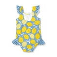 thumbnail image 6 of Millie Loves Lily Female Lemon Print Ruffle-Accent Swimsuit One-piece UPF 50, Sizes 2-10, 6 of 7