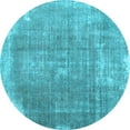 thumbnail image 1 of Ahgly Company Indoor Round Abstract Light Blue Contemporary Area Rugs, 4' Round, 1 of 4