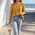 thumbnail image 5 of Vivianyo HD Women's Pleated V Neck Blouse, Tunic Shirts for Women Loose Fit Long Sleeve Top, Fall Office Casual Blouse for Daily Commute and Shopping Trips, Sizes S-2XL, 5 of 7