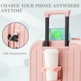 thumbnail image 4 of 20/24/28 in ABS Spinner Luggage with 3-Step Handle & USB Port, Pink Carry-On Suitcase for Travel, 4 of 9