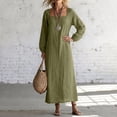 thumbnail image 6 of Women's Square Neck Long Sleeve Maxi Dress, Elastic Cuff Loose Fit Flowy Dress for Vacation Daily Wear Fall Wedding Guest, Women's Plus XL, 6 of 9