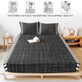 thumbnail image 5 of Full Size Fitted Sheet Set - Modern Minimalist Art 3 Piece Bedding Sets 16" Deep Pocket Fitted Sheet with 2 Pillowcases, Vintage Simple Lines Black Brushed Microfiber Hotel Luxury Bed Sheets, 5 of 9