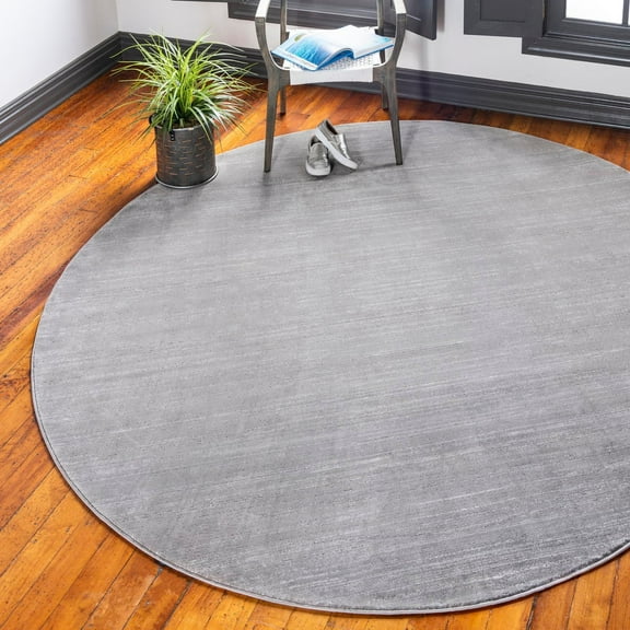 Jill Zarin Uptown Collection Area Rug - Madison Avenue (3' 3" Round Gray/Ivory)