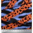 thumbnail image 3 of Soimoi Blue polyester Crepe Fabric Leopard & Wild Animal Skin Printed Craft Fabric by The Yard 42 Inch Wide, 3 of 3