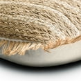 thumbnail image 2 of Throw Pillow Cover, Beige 20"x20" (50x50 cm) Pillow Covers, Jute Jute Lace Throw Pillows For Sofa, Striped Pattern Contemporary Style - Golden Fiber, 2 of 3
