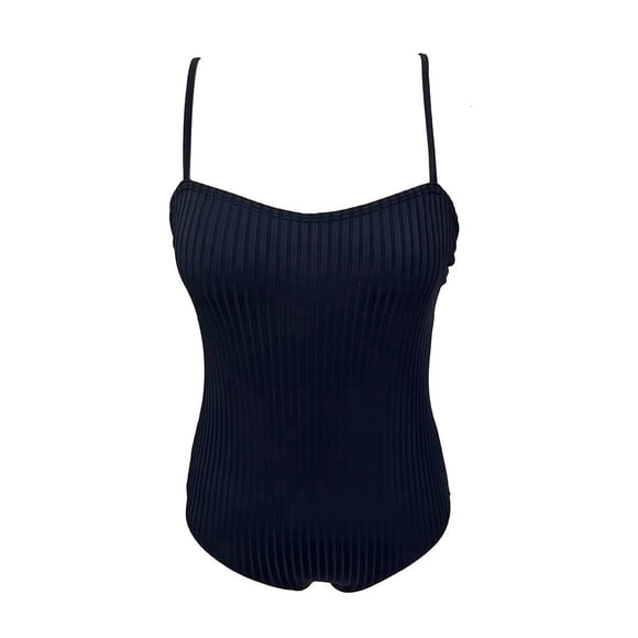 Traje de Baño Ocean Pacific para Mujer Completo con Textura, Tirante Delgado Ajustable Negro Talla CH