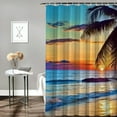 thumbnail image 2 of BCIIG Palm Tree Beach Sunset Bathroom Decor Set Polyester Fabric Fashion Shower Curtain with Hooks 36"x72, 2 of 7