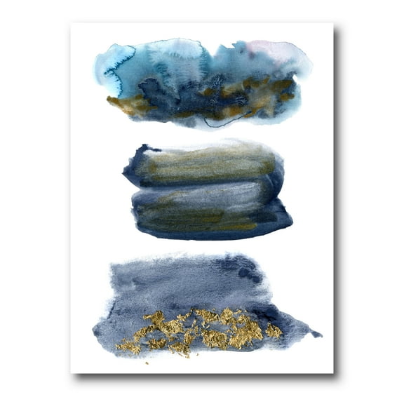 Designart ' Abstracts Clouds With Golden Touches ' Modern Canvas Wall Art Print