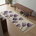 thumbnail image 5 of Area Rug with Tassels 2' x 4', Spring Flowers Tulip Kitchen Runner Rug for Hallway Bedroom Throw Rugs, Vintage Country Purple Floral Soft Door Mat for Bathroom Entrance Living Room, 5 of 9