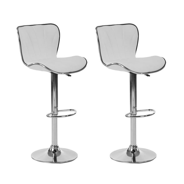 Set de 2 Bancos Barra HOMEMAKE FURNITURE Giratorio Altura ajustable Color blanco Contemporáneo