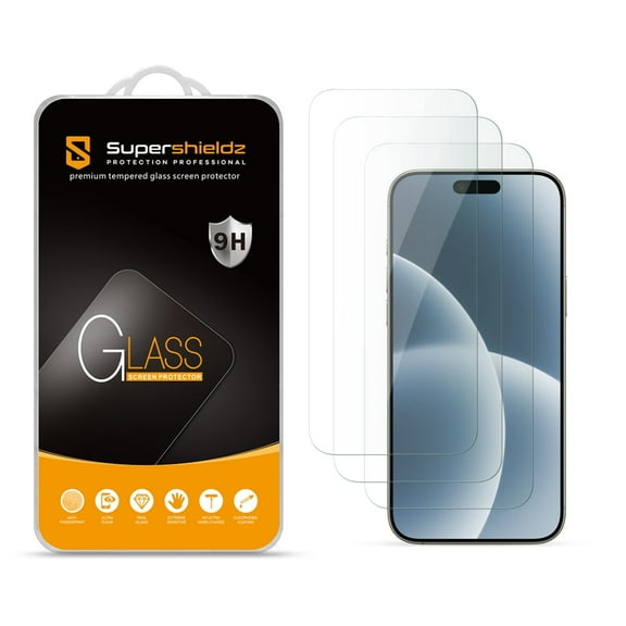 (3 Pack) Supershieldz Designed for iPhone Air Tempered Glass Screen Protector, Anti Scratch, Bubble Free