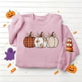 thumbnail image 6 of TKLPEHG Fall Pumpkin Sweatshirt for Women Plaid Pumpkin Graphic Pullover Vintage Halloween Thanksgiving Casual Long Sleeve Tops (Pink,M), 6 of 6