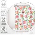 thumbnail image 6 of Peach Shower Curtain, Watercolor Fruits Shower Curtain for Bathroom Waterproof Fabric Green and Pink Shower Curtain Set with Hooks, 72x72 Inch, 6 of 6