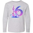 thumbnail image 3 of Inktastic 6th Birthday Mermaid Tail Long Sleeve Youth T-Shirt, 3 of 5