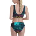 thumbnail image 6 of Pofeuu Lost Golden Key Print Womens Bathing Suits Modest High Waisted Bikini Sets Cute Halter 2 Piece Swim Suit, 6 of 7