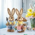 thumbnail image 5 of Straw Woven Easter Bunny 2Pcs Window Wedding Props Home Decoration Multicolor Standing Bunny Figurine, 5 of 19