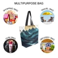 thumbnail image 7 of FORMRS Womens Canvas Tote Bag with Zipper Inner Pocket Shoulder Handbag, Blue Mountains, 7 of 7