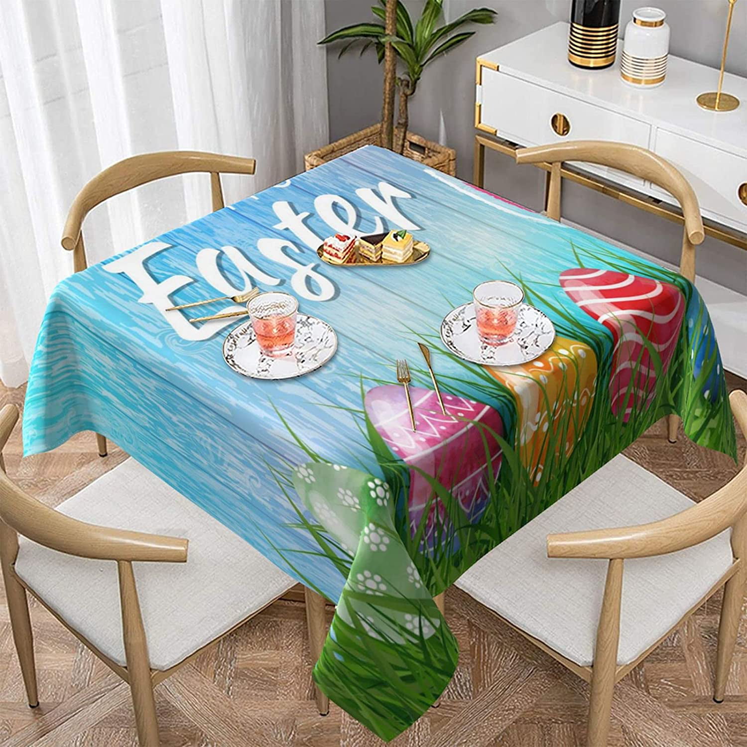 Easter Party Tablecloth Grass Pattern