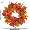 thumbnail image 4 of Corona decorativa de otoño para el salón, la puerta del jardín, con hojas de arce y bayas para Acción de Gracias. Colgador para la puerta de 50 cm para la temporada de otoño., 4 of 8
