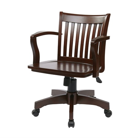 espresso wood bankers chair with product