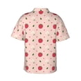 thumbnail image 4 of Xecao Strawberry print Hawaiian shirt - a stylish short-sleeve button-down for men, perfect for casual beach and tropical outings., 4 of 9