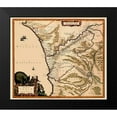 thumbnail image 2 of Blaeu 13x12 Black Modern Framed Museum Art Print Titled - Congo Angola Africa - Blaeu 1662, 2 of 5