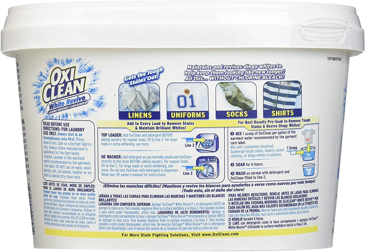 Buy OxiClean White Revive Stain Remover, 3 Lbs 43 lb TUB Online at