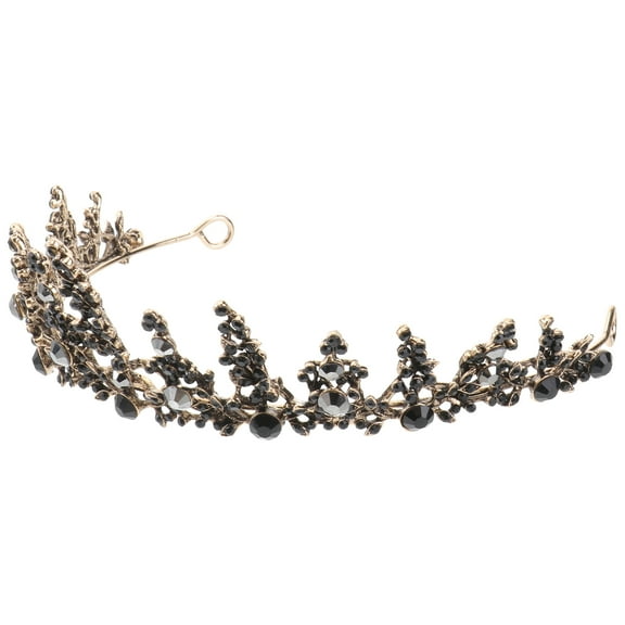 Masteelf Black Alloy Bride Crown Tiara for Women Perfect Wedding Dress Hair Accessories Lightweight