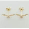 thumbnail image 4 of 14k Solid Yellow Gold Eagle Bird Stud Earrings Open Wings Eagle Push Back 14MM, 4 of 11