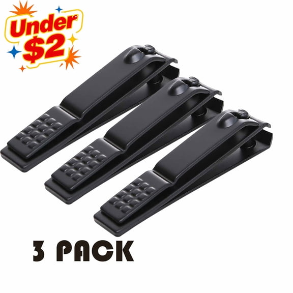 FEOLGEHLY 3 Pack Large Opening Stainless Steel Nail Clipper, Heavy Duty Fingernail & Toenail Cutter for Thick Nails, Durable Nail Trimmer for Men Women Adults and Seniors