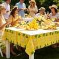 thumbnail image 5 of 108×54in Waterproof Stain-Proof Lemon Printed Rectangular Tablecloths, Durable Decorative Table Covers for Summer Birthday, Bridal Shower, Backyard Bbq and Patio Seasonal Holiday Party Layout, D, 5 of 5