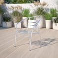 thumbnail image 2 of Bowery Hill Contemporary Aluminum Slat Back Dining Chair in Silver, 2 of 9