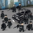 thumbnail image 4 of Juego de bloques de construcción coche de policía negro muñecas de policía juguetes de montaje de partículas pequeñas 22 + coche negro j779, 4 of 4