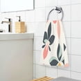 thumbnail image 3 of Yayeee 2 Pack Hand Towels for Bathroom 100% Cotton 16" x 28" Kitchen Towel, Black Retro Flower, 3 of 7