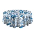 thumbnail image 5 of Pioneer Flower Floral Print Pattern Round Tablecloth 60"x60",Wrinkle Wipeable Table Cloth for Kitchen Dining Room Picnic Patio Party, 5 of 6