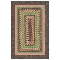 SAFAVIEH Braided Marco Bordered Machine Washable Reversible Area Rug, Brown/Green, 2' x 3'