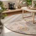 thumbnail image 3 of Round Area Rugs 3.3Ft, Orange Blue Non-Slip Washable Circle Rugs Carpet, Boho Ethnic Southwestern Geometric Indoor Outdoor Rug Floor Mats Throw Runner for Bedroom Living Room Bathroom, 3 of 8