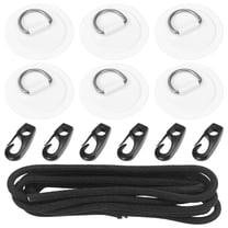 D Ring Patch Stainless Steel Round Shape D Ring Pad Set for Kayak Canoe White with Hook Rope