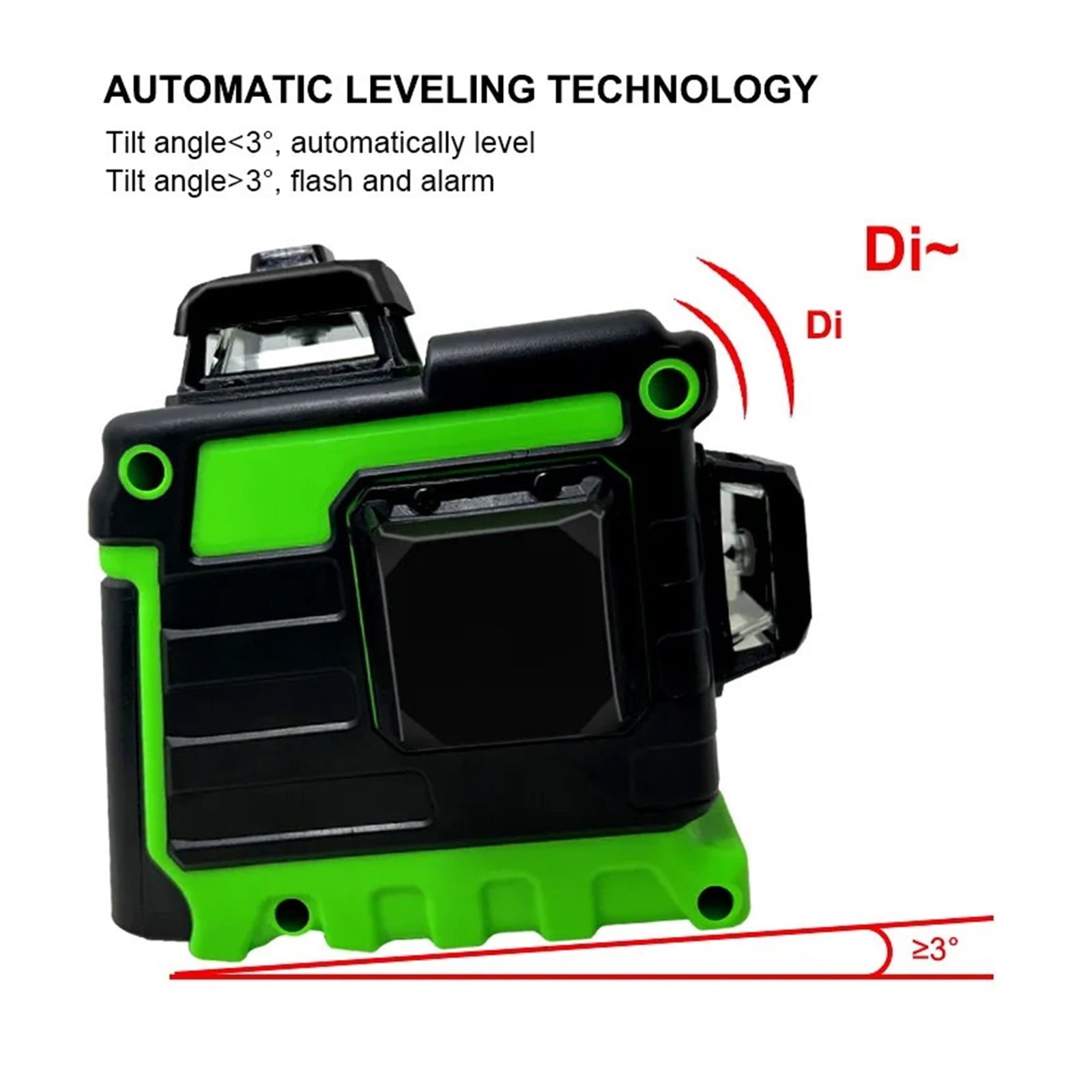Level 12 Lines 3D Level, Self-Leveling Horizontal And Vertical Cross Super Powerful Green Beams