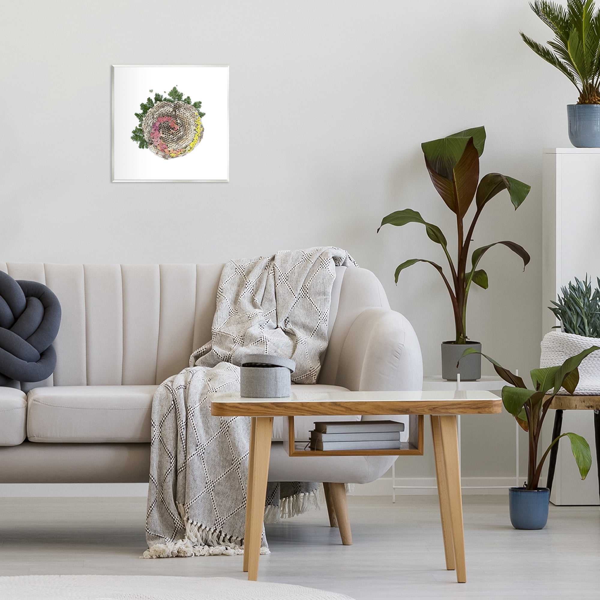 Stupell Industries Honeycomb with Botanicals Wall Plaque Art, design by Beth Adoette