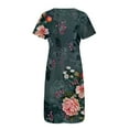 thumbnail image 5 of Xdegoge Women's Summer Maxi Dresses 2025 Casual Short Sleeve V Neck Long Dress Boho Floral Printed Button Down Sundress Flowy Beach Vacation Ladies Dress Ofertas De Hoy En, 5 of 5